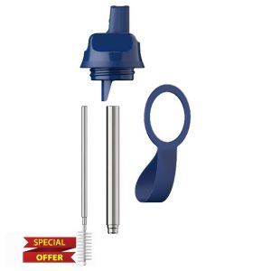 Chilly's Series 2 Sports Flip Lid with Telescopic Straw and Nylon Carry Loop - Easy Flip Lid