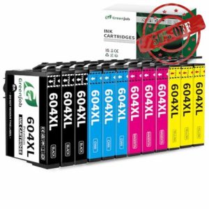 Greenjob 604XL Ink Cartridge Replacement for Epson 604 Ink Cartridges Multipack Compatible with Expression Home XP-2200 XP-2205 XP-3200 XP-3205 XP-4200 XP-4205 Workforce WF-2910 WF-2930 (12-Pack)