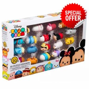 Disney Tsum Tsum Miniature Character Figure 3D Puzzle Erasers - Pack of 2