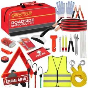 GADLANE Car Breakdown Emergency Kit - Extra Large Roadside Car Emergency Kit with Warning Triangle