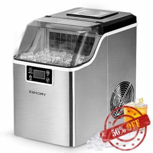 EUHOMY Ice Maker Machine Compact Countertop Ice Cube Maker 24 Ice Cubes Ready in 13 Minutes