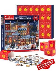 Jigsaw Puzzle Advent Calendar 2024 for Adult Kids-24 Box Christmas Countdown Calendar Family Puzzle Game