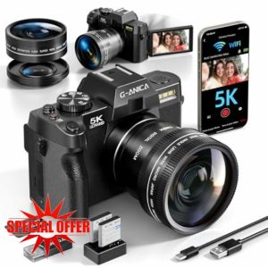 5K Digital Cameras for Photography，48MP/60FPS Video Camera for Vlogging