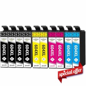 WYFYINK 604 XL Ink Cartridges for Epson 604 XL 604XL Multipack Ink Cartridges Compatible with Epson XP-3200 XP-2200 XP-2205 XP-4205 XP-4200 XP-3205 Workforce WF-2910 WF-2930 WF-2935 WF-2950 (10-Pack)