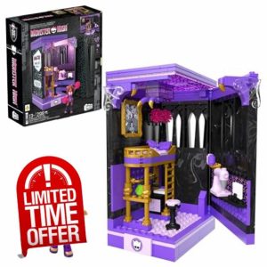 MEGA Monster High Action Figure Building Set Clawdeen's Boo-k Den with 299 Pieces
