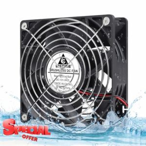 GDSTIME 120mm x 38mm IP67 Fan 12V High Performance Cooling Fan Dual Ball Bearing For PC