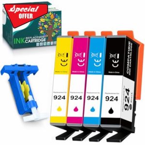KINGJET 924 Ink Cartridges for HP 924 Ink Cartridges Multipack Compatible with HP OfficeJet Pro 8120 OfficeJet Pro 8122e 8124e 8125e 8132e 8134e 8135e All-in-One Printer (Chip Not Included)
