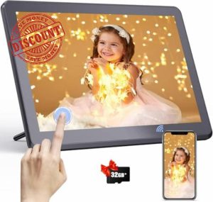 FamBrow 8.1 Inch WiFi Digital Photo Frame with 32GB Storage & 32GB Card