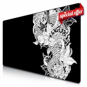 TITANWOLF - XXL Mouse Mat - Mouse Pad 1200 x 600 x 3mm –Speed Gaming Mouse Pad - Extra Large - Table Mat Large Size - improved Precision and Speed – Design Koi Tattoo 3