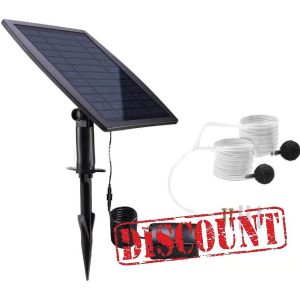 Zjyufy Solar Pond Oxygenator 2.4w Solar Oxygen Pump Fish Tank Oxygenator Aquarium Oxygen