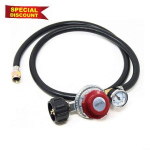 CWOQOCW Propane Gas Regulator with Adjustable Pressure/Ideal for BBQ/Grills propane gas regulator with gauge