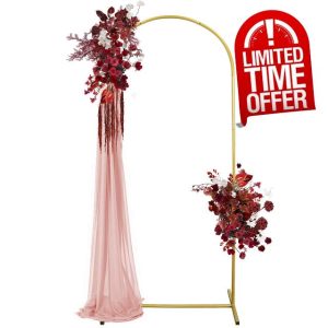 6FTx2.6FT Wedding Arch Backdrop Stand Balloon Arched Background Frame Metal Support Set for Wedding