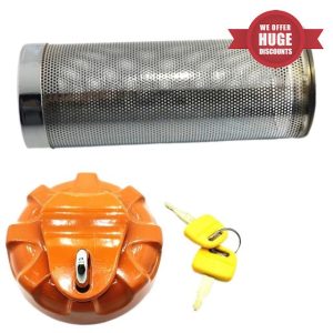 For HITACHI ZX ZAX EX60 70 120 240-5-6 Excavator Anti-theft Diesel Tank Cover Fuel Tank Filter Excavator Accessories Spare parts (Color : Yellow cover and steel)