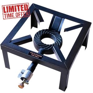 iBest UK Cast Iron Steel Catering Stove | Key Burners | Outdoor LPG Black Cooker (Single Key)