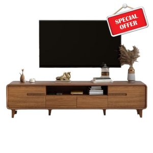 NIBHZ Modern simple solid wood frame TV low cabinet cabinet new Chinese style living room TV cabinet walnut bedroom