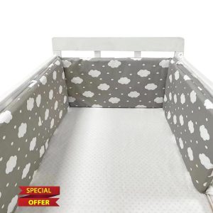 GYCF Crib Bumper Breathable Cotton Baby Cot Bumpers Padded Liner Crib Rail Cover 200x30CM Baby Crib Bumpe Protection Baby Cot Surrounds Bumper for Baby Boys Girls