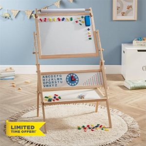 Toylife Wooden Double Sided Easel White Board Pre-School Toy