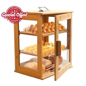 DFENG 3-Layer Bamboo Bread Bin Breadbox