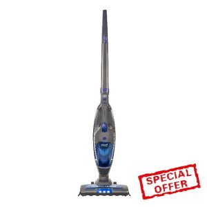 Russell Hobbs Cordless Upright Stick Vacuum Cleaner Bagless 2 in 1 Grey and Blue 600W 2 Speed Settings 60 min Run Time