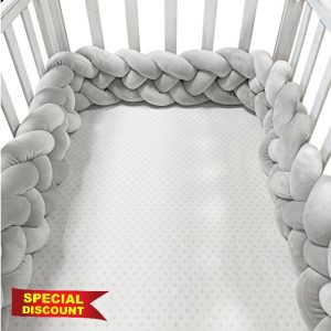 Aocase Braided Bumper Crib Bumpers Cushions Knotted Long Woven Children's Braids Ball Pillow Room Decoration Children's Room Decoration Crib Protector