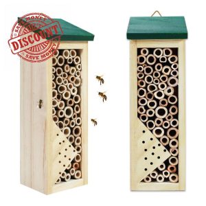 2Pcs Wooden Bee House for Outdoor Decor