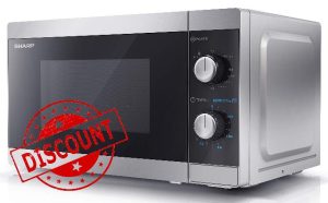 SHARP YC-MG01U-S Compact 20 Litre 800W Manual control Microwave with 1000W Grill