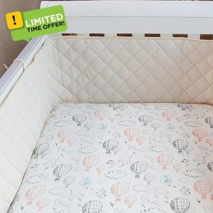 Takezuaa Baby Crib Bumper Cot Bumper Breathable Cotton Cot Liner Crib Rail Cover Removable Baby Crib Bumper Baby Boys Girls Nursery 360x30cm Crib Bedding Baby Bed Bumpe