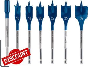 Bosch 7x EXPERT Self Cut Speed Spade Drill Bit Set (for Softwood