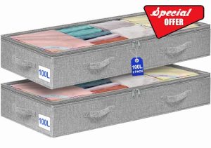 punemi 2PCS 100L Under Bed Storage Containers