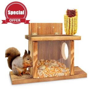Wooden Squirrel Feeder Box