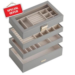 SONGMICS Stackable Jewellery Trays