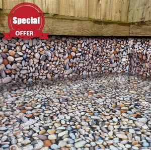 B2C Pond liner Heavy Duty Durable 25 year warranty 3D Pebbles 300gsm - 0.5mm thick (4m x 5m (13'x16'))