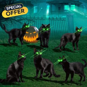 AIHAOYU 6 Pack Black Cat Halloween Decoration