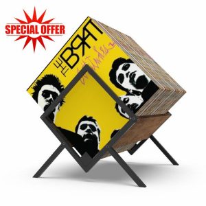 Showxeeyee Vinyl Record Storage - 80-100 Records Vinyl Storage Holder - Minimalism and Retro Style Organizer for Vinyl Records