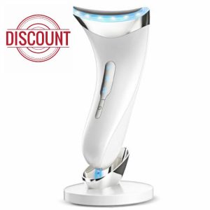 Facial Massager Face Lifting Device: Electric Skin Tightening Machine Neck Lift with 45°C Heat EMS Massage - 3 LED Microcurrent Wand Anti-Wrinkle - Anti-Aging Neck Eye Massagers for Skin Care