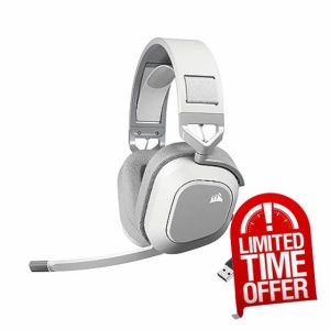 CORSAIR HS80 MAX WIRELESS Multiplatform Gaming Headset with Bluetooth – Dolby Atmos – Broadcast Quality Microphone – iCUE Compatible – PC