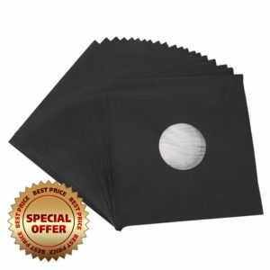 20Pcs 12inch Record Kraft Paper Jackets Matte Black 350gsm Thick Cardboard Record Covers 33 RPM Protective Outer Record Sleeves