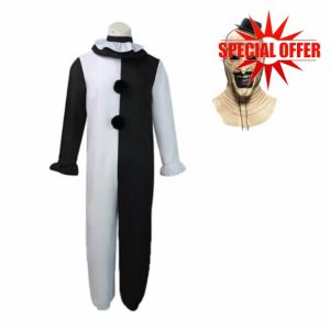 MJPARTY Mens Horror Art Clown Costume W/Mask Adult Killer Clown Halloween Clown Fancy Dress Outfi