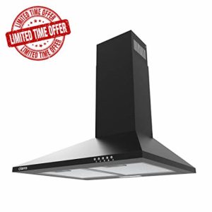 CIARRA CAB6201A Cooker Hood Black Chimney Range Hood 600mm Recirculating Duct Kitchen Ventilation Extractor Fan            [Energy Class A]