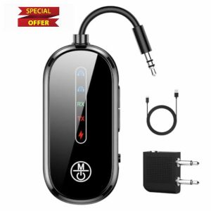 Dittybuy Aux Bluetooth Adapter Auto - Bluetooth Transmitter Receiver 2-in-1 Bluetooth Adapter for TVs