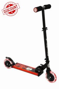 Star Wars Dark Side Light Up Folding Inline Scooter for Girls and Boys - 2 Wheel Scooter - Boys Scooter and Girls Scooter - Adjustable Light Up Scooter - Two Wheel Scooter Deck and Wheels Light Up