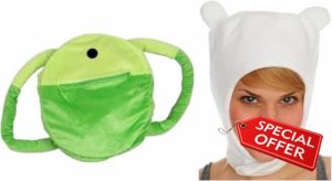 Adventure FINN HAT & BAG Pilot Winter White Cap Fleece Costume Halloween NWT