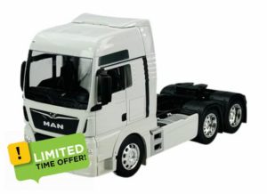 Welly Man TGX XXL White Tractor Vehicle 3 Axles (6 x 4) Truck 1/32 1:32 Metal Model Car Die Cast New in Box