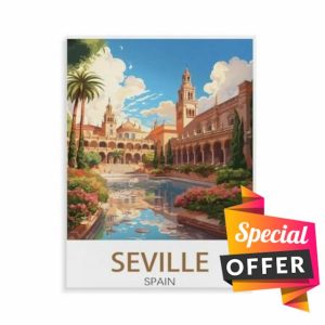 BEAYODKP DIY Paint by Numbers for Adults Canvas,Seville Spain,Landscape,DIY Oil Painting