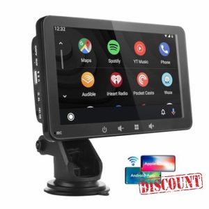 7 Inch Portable Car Stereo 2024 Upgraded Compatible with Wireless CarPlay & Android Auto