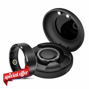 Smart Ring for Men Women Gold Fitness Ring Android iOS Fitness Tracker Pedometer Heart Rate Blood Oxygen Sleep Monitor Step Counter Activity Tracker for Sports Time