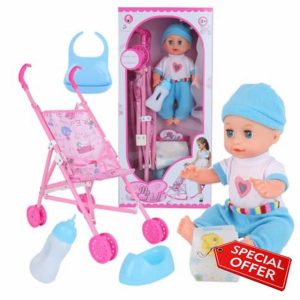 Comebachome Baby Doll Stroller Set Realistic Interesting Baby Doll with Stroller Includes Doll