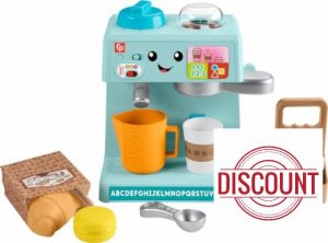 Fisher-Price Toddler Toy Laugh & Learn Learn & Serve Coffee Café Playset with Smart Stages & 10 Pretend Play Pieces for Ages 18+ Months