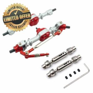 hjuink RC Parts For MN D90 D91 D96 D99S MN90 MN96 MN99 MN99S 112 RC 1/12 Rc Metal Front And Rear Axle With Drive Shaft Upgrades Parts Accessories(White)