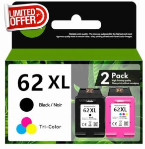 62xl 62 xl 62 Ink Cartridges twin Pack Remanufactured for HP 62 Ink Cartridges twin Pack Compatible with HP 5540 5544 5640 5542 Printe